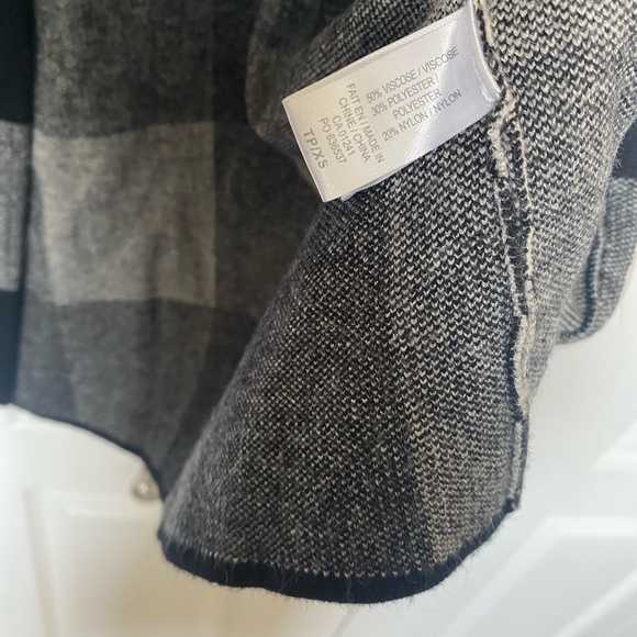 Contemporaine Simons Plaid Black & White Coatigan XS - Picture 6 of 6